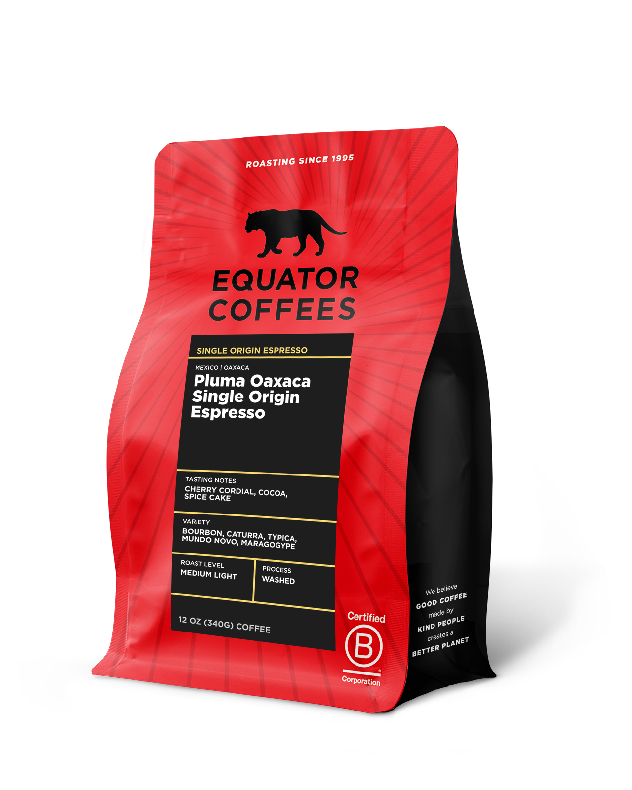 Pluma Oaxaca Single Origin Espresso | 12oz bag of whole bean coffee | Equator Coffees
