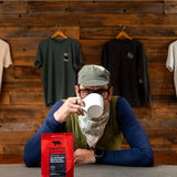 Chef Chris Cosentino drinking coffee in a coffee shop | Equator Coffees