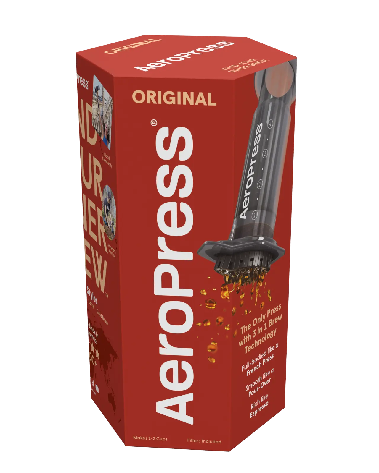 Packaging for the AeroPress Original Coffee Maker in Black | Equator Coffees