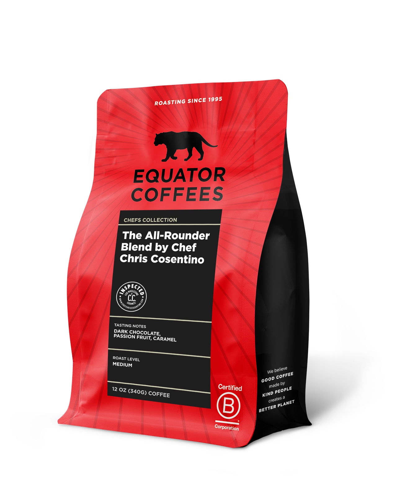 The All-Rounder Blend by Chef Chris Cosentino | 12oz bag of whole bean coffee | Equator Coffees