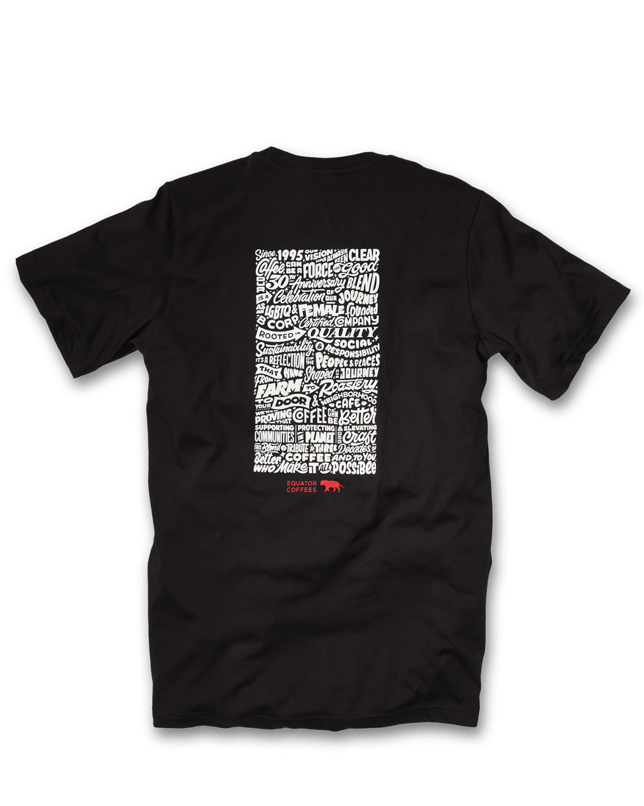 Equator Anniversary Unisex T-Shirt | Back of Shirt | Equator Coffees