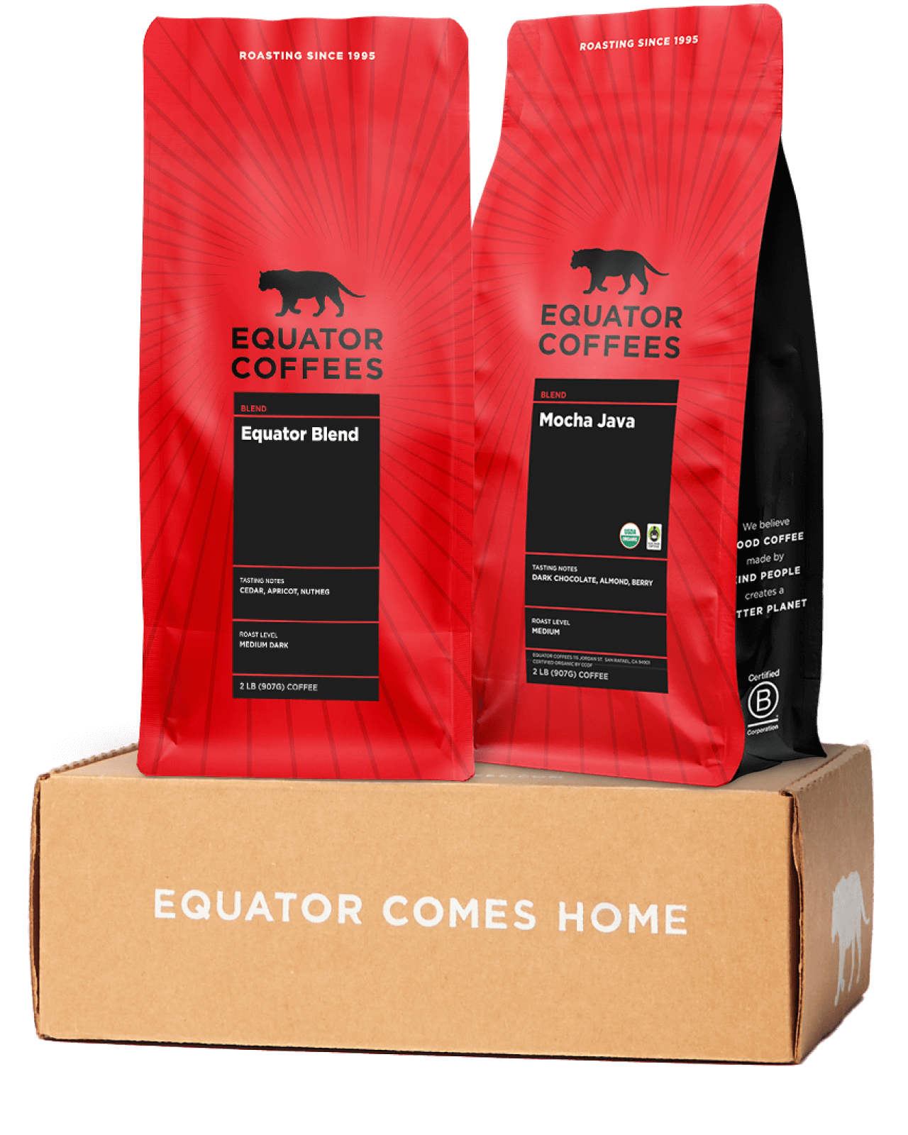 Bestseller Coffee Set | Popular Coffee Bundle | Best Equator Coffees | Two 2lb Bags of Whole Bean Coffee | Equator Coffees