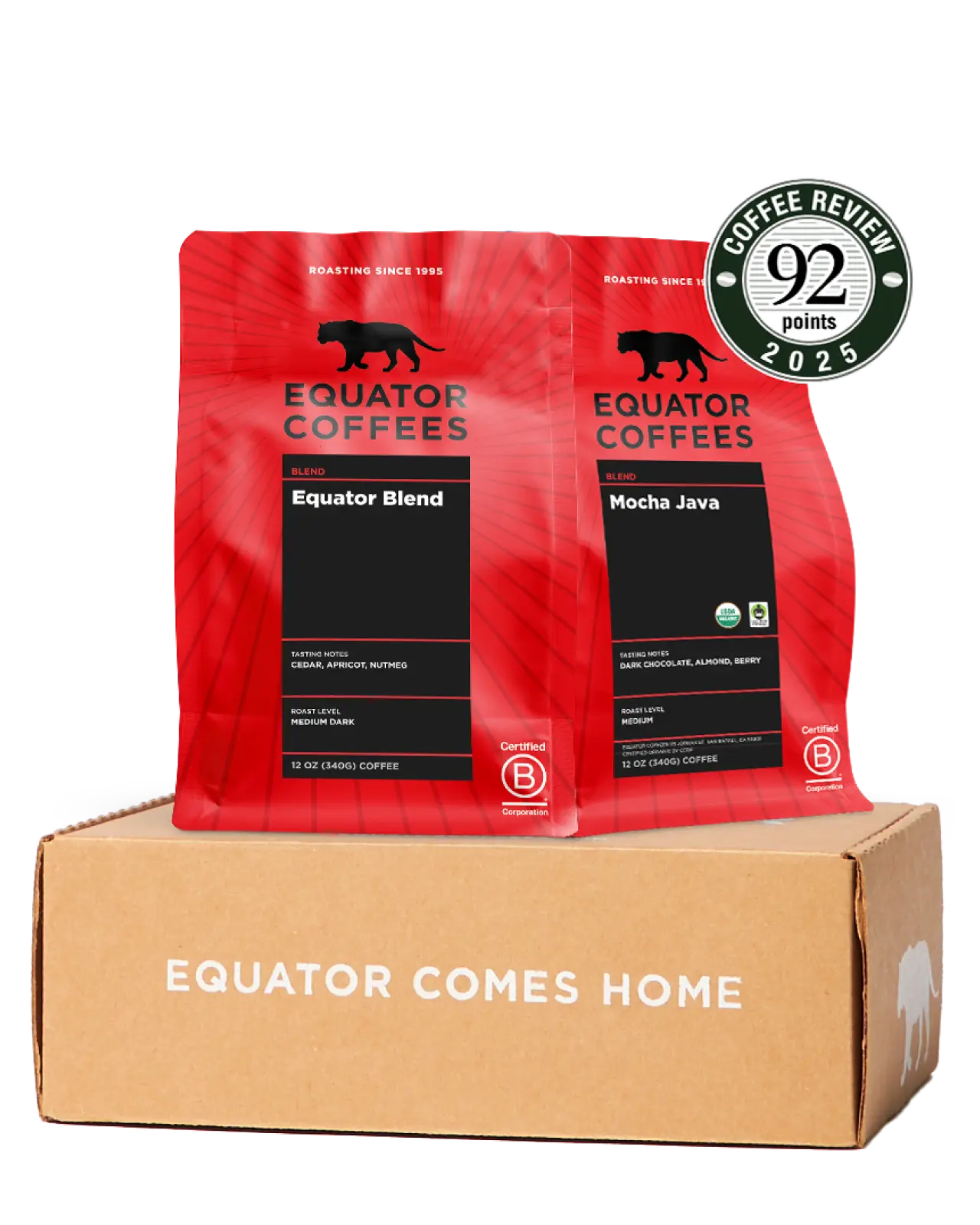 Bestseller Coffee Set | Best Equator Coffees | Two 12oz Bags of Whole Bean Coffee | Equator Coffees