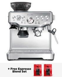 Breville Barista Express Espresso Machine | Includes two bags of Equator coffee | Front of machine | Equator Coffees