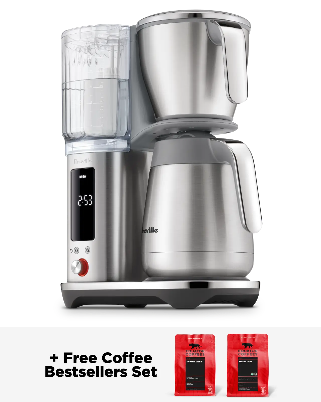 Breville Luxe Thermal Brewer | Includes two bags of Equator coffee | Front of Machine | Equator Coffees