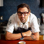 Chef Chris Cosentino in the kitchen with a cup of espresso | Equator Coffees