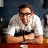 Chef Chris Cosentino in the kitchen with a cup of espresso | Equator Coffees