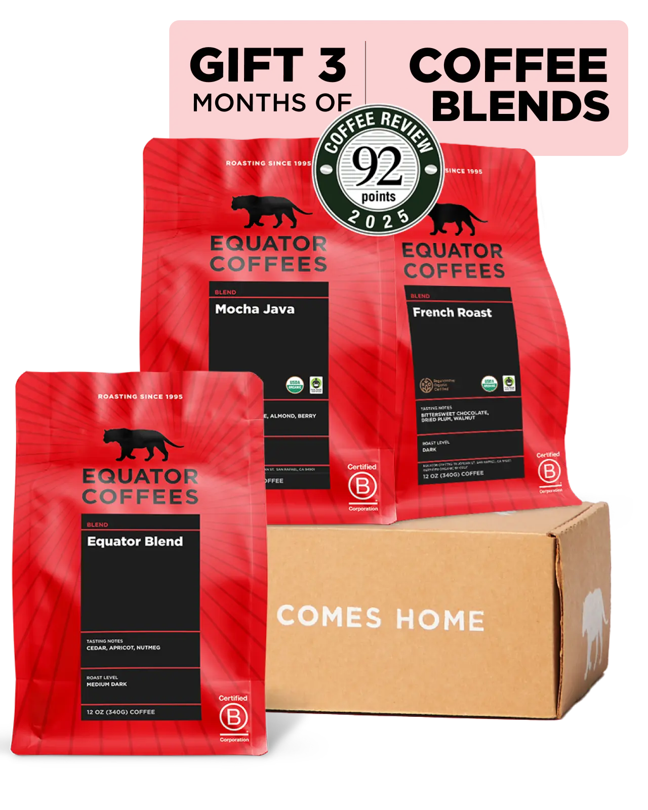 Coffee Blend Subscription Gift | Gift Medium Roast Coffee | Equator Coffees