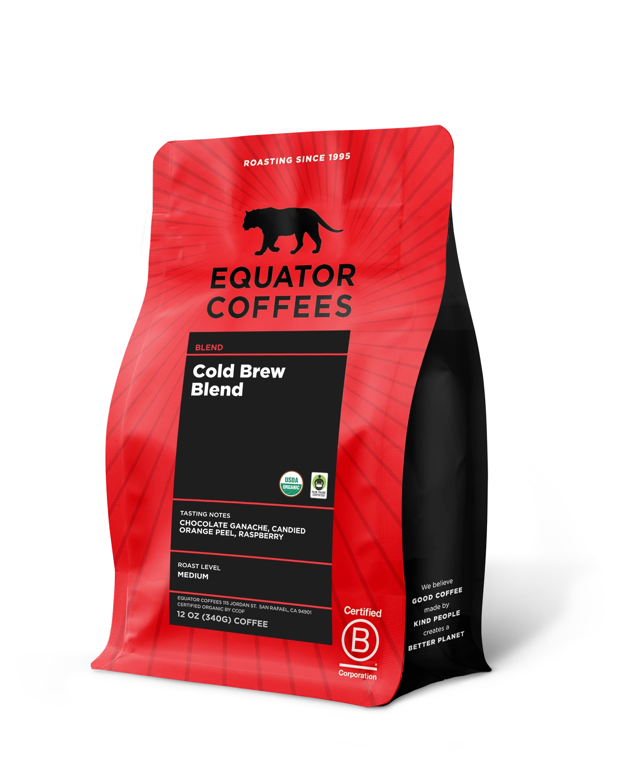 Cold Brew Blend Coffee | Cold Brew Coffee | Cold Brew Recipe | Equator Cold Brew | 12oz Bag Whole Bean Coffee | Equator Coffees