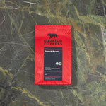 Curated Fair Trade Organic Coffee Subscription | Fair Trade Coffee Subscription | Certified Organic Coffee Subscription | Sustainable Coffee Subscription | Fair Trade and Organic Coffee on Green Background | Equator Coffees