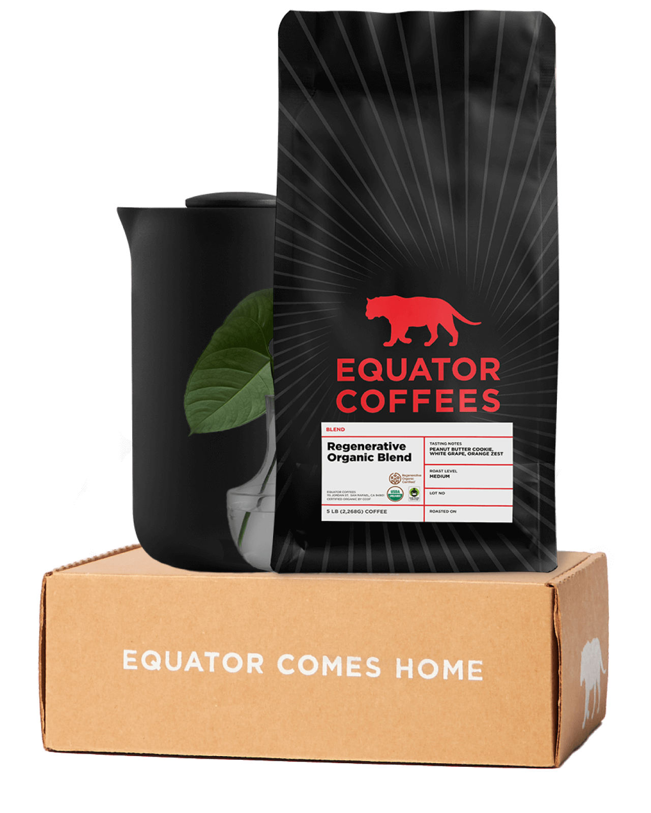 Curated Fair Trade and Organic Coffee Subscription | 5lb bag of whole bean organic coffee | Equator Coffees