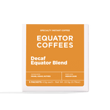 Decaf Equator Blend Instant Coffee Packets | Specialty Instant Coffee Packets | Contains 5 Instant Coffee Packs | Front of Package | Equator Coffees