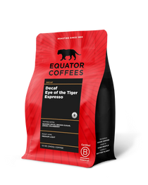 Decaf Eye of the Tiger Espresso | Seasonal Decaf Espresso Blend | 12oz Bag of Whole Bean Espresso | Equator Coffees