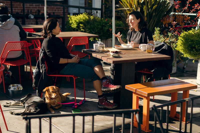 Enjoying a coffee with breakfast at Equator Sausalito | Equator Coffees