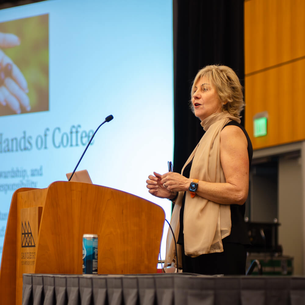 Equator founder Helen Russell delivering an address | Equator Coffees