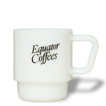 Equator Retro Milk Glass 8oz | Front of Mug | Equator Coffees