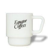 Equator Retro Milk Glass 8oz | Front of Mug | Equator Coffees