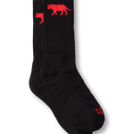 Equator Tiger Performance Socks in Black and Red | Equator Coffees
