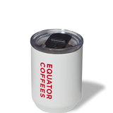 Equator White Coffee Tumbler 8oz | Left Side of Tumbler | Equator Coffees