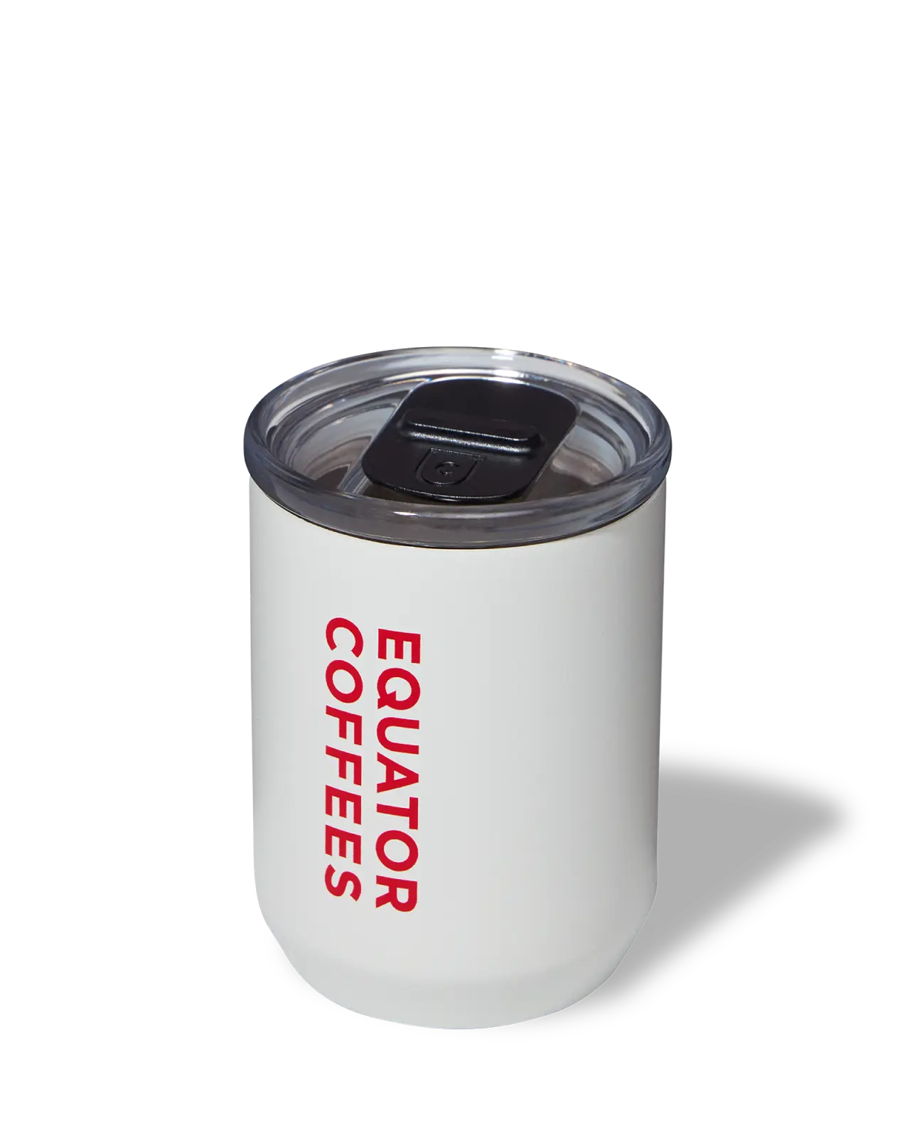 Equator White Coffee Tumbler 8oz | Left Side of Tumbler | Equator Coffees