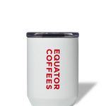 Equator White Coffee Tumbler 8oz | Front of Tumbler | Equator Coffees