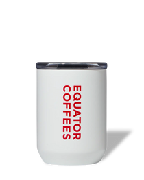 Equator White Coffee Tumbler 8oz | Front of Tumbler | Equator Coffees
