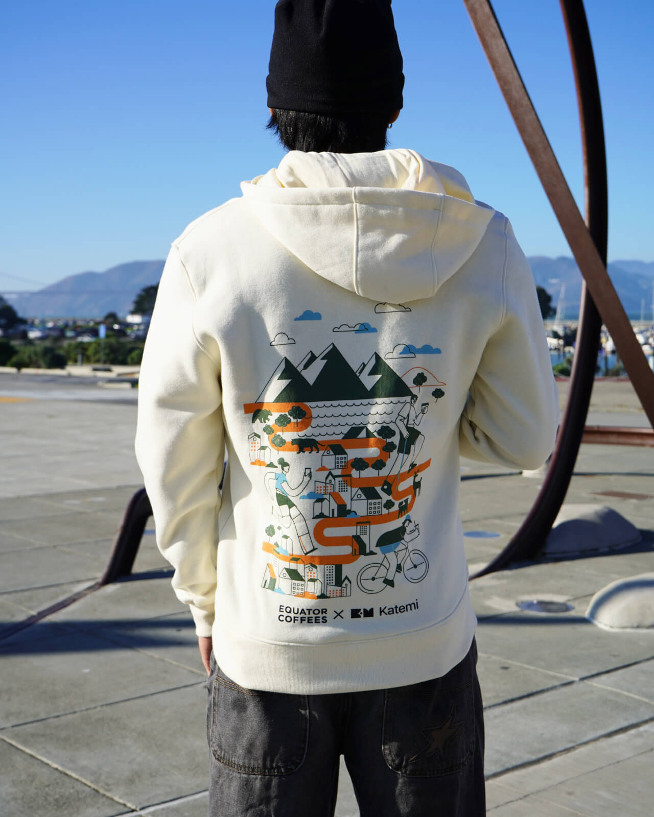 A stroll around the San Francisco marina with the Equator in Motion Zip Hoodie | Equator Coffees