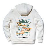 Equator in Motion Zip Hoodie | Back of Sweatshirt with Katemi design | Equator Coffees