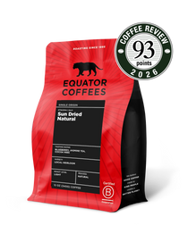 Ethiopia Sun Dried Natural | Ethiopia Coffee | Coffee from Ethiopia | Natural Processed Coffee | 12oz Bag of Whole Bean Coffee | Equator Coffees