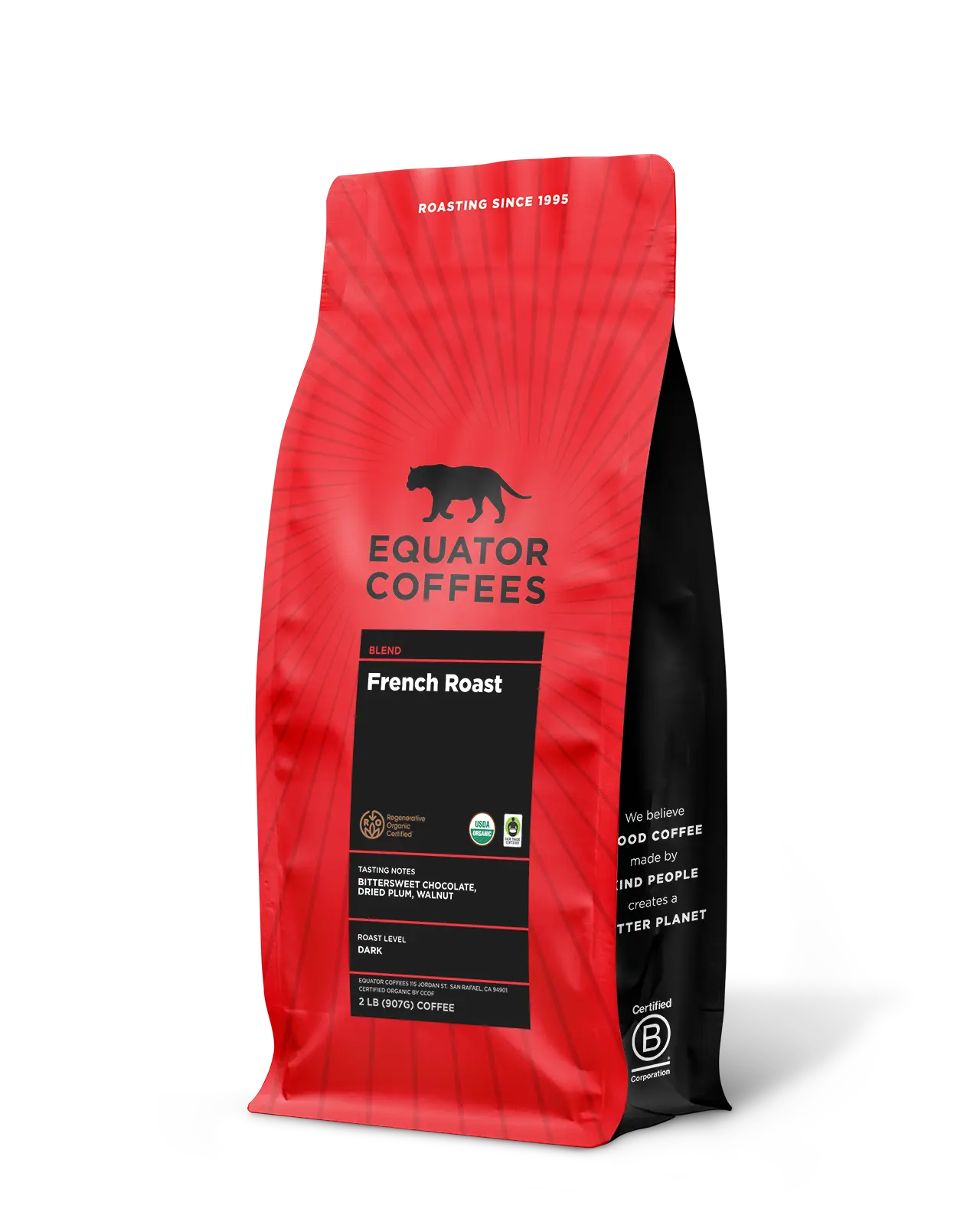 French Roast Blend | Dark Roast Coffee | 2lb Bag of Whole Bean Coffee | Equator Coffees