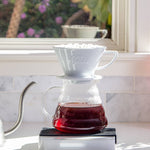 Hario V60 Glass Range Server | Glass Coffee Server | Hario Coffee Server with Pourover Coffee | Equator Coffees