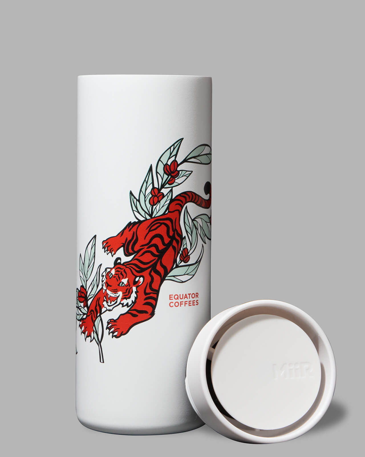 Harvest Tiger Coffee Tumbler with grey background | 16oz | Equator Coffees