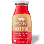 Hint of Milk and Sugar | Organic Cold Brew Coffee | Roasted and Bottled in California | Front of 8.5 fl oz bottle | Equator Coffees