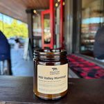 The Mill Valley Mornings candle makes an appearance at the outdoor seating area for Equator Coffees in Downtown Mill Valley | Equator Coffees