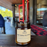 The Mill Valley Mornings candle makes an appearance at the outdoor seating area for Equator Coffees in Downtown Mill Valley | Equator Coffees