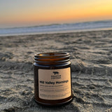 The Mill Valley Mornings candle makes an appearance at Muir Beach to enjoy a beautiful sunset over the ocean | Equator Coffees