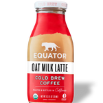 Oat Milk Latte Organic Cold Brew Coffee | Roasted and Bottled in California | Front of 8.5 fl oz bottle | Equator Coffees