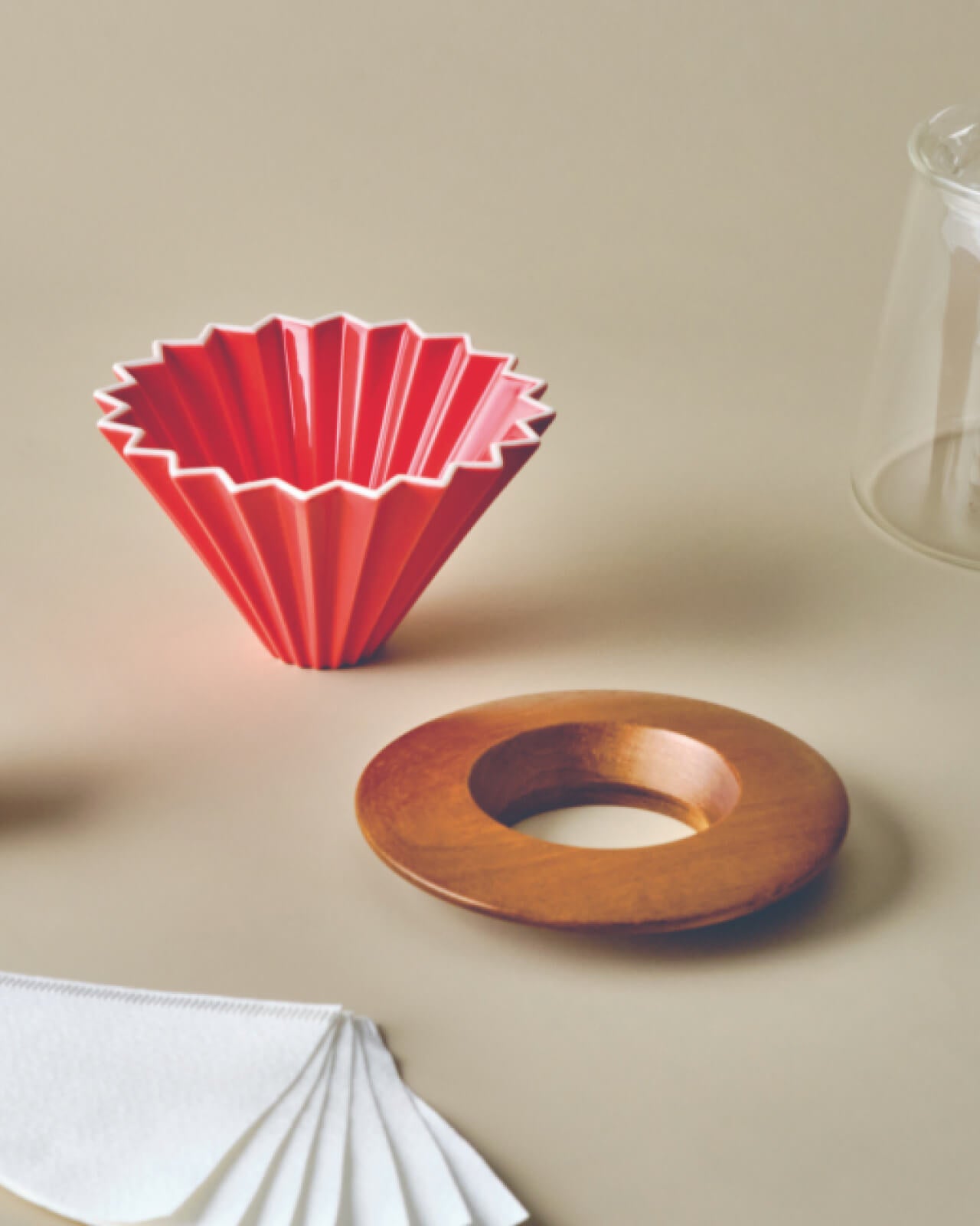 Origami Dripper Set | Origami Dripper, Wooden Holder, Filters, and Carafe for Pourover Coffee | Equator Coffees