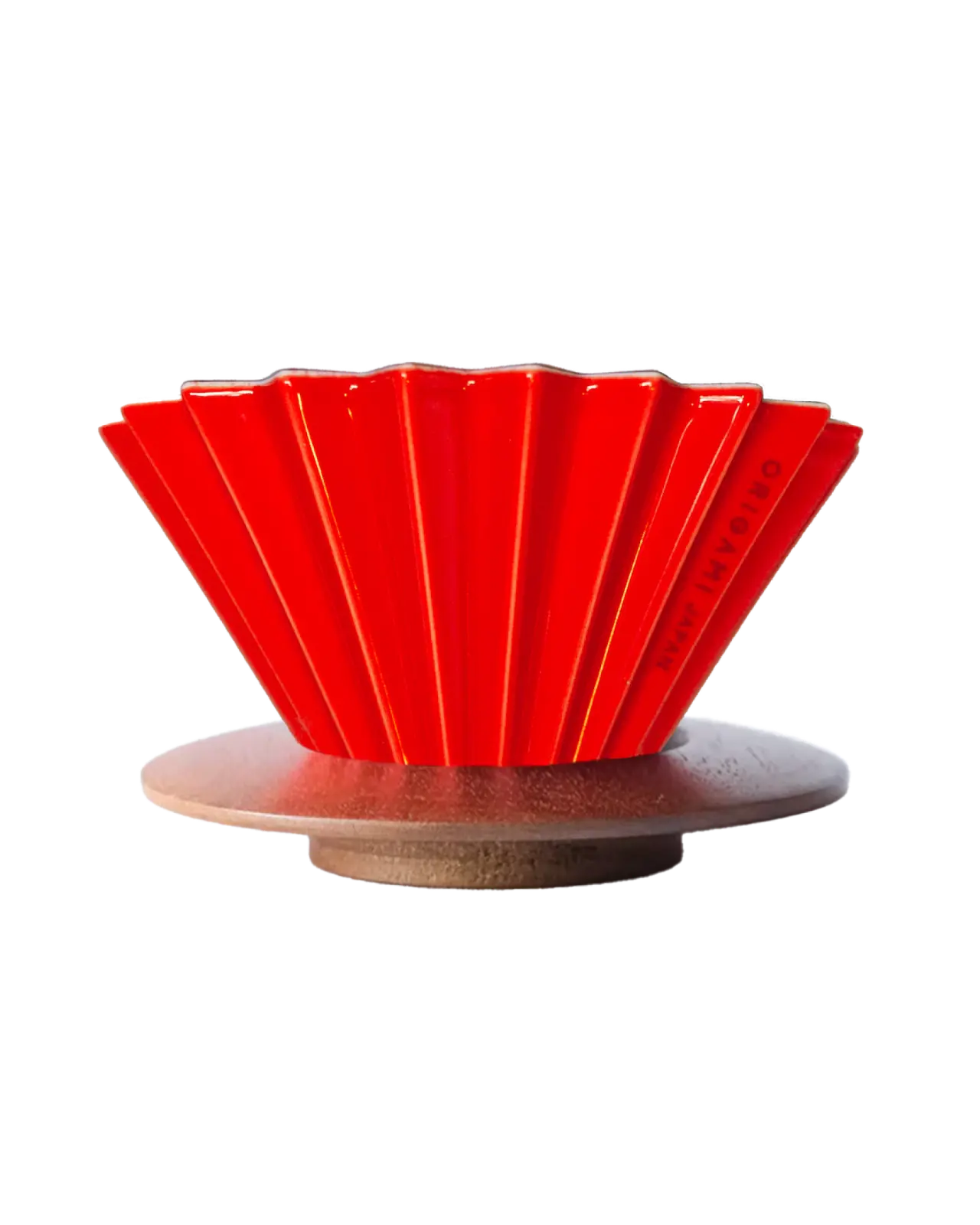 Origami Dripper Set | Red Dripper with Wooden Holder for Pourover Coffee | Equator Coffees