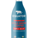 Simply Decaf Organic Cold Brew Coffee | Medium Roast and Unsweetened | Front of 42 fl oz bottle | Equator Coffees