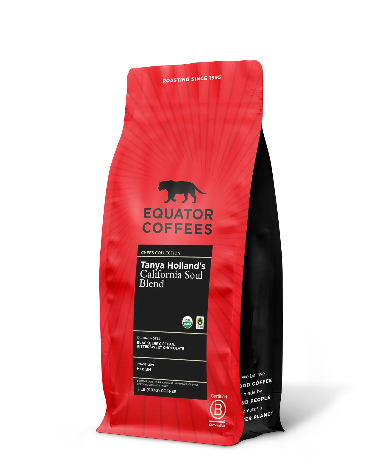 Chef Tanya Holland's California Soul Blend | Tanya Holland Coffee | Equator Chefs Collection Coffees | California Soul Oakland | 2lb Bag of Whole Bean Coffee | Equator Coffees