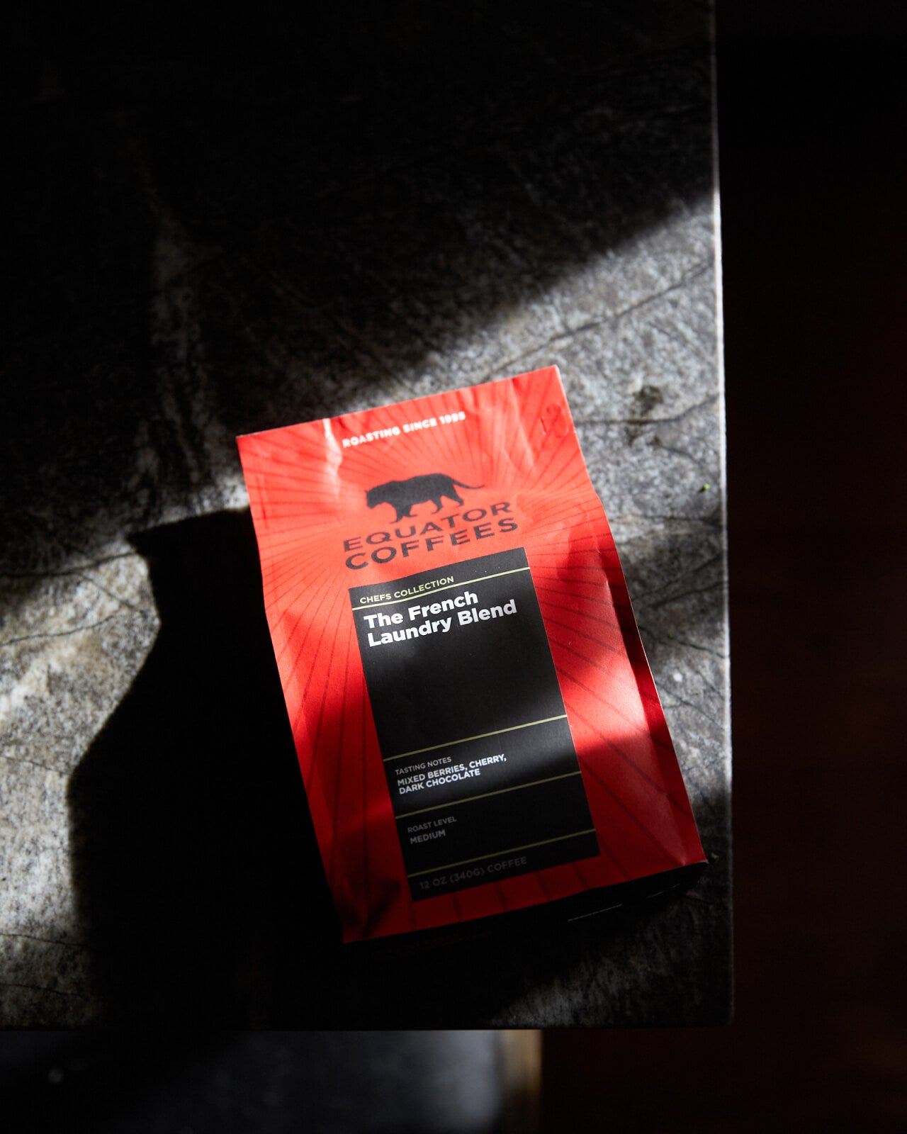 Beans from The French Laundry Blend, signature blend from Chef Thomas Keller. ready for grind and brew | Equator Coffees