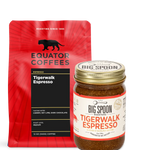 Tigerwalk Espresso Nut Butter Bundle | Espresso Gift Basket | 12oz Whole Espresso Beans with Big Spoon Nut Butter | Equator Coffees