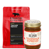 Tigerwalk Espresso Nut Butter Bundle | Espresso Gift Basket | 12oz Whole Espresso Beans with Big Spoon Nut Butter | Equator Coffees