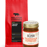 Tigerwalk Espresso Nut Butter Bundle | Espresso Gift Basket | 2lb Whole Espresso Beans with Big Spoon Nut Butter | Equator Coffees